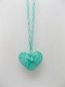 5X Chain Necklaces w/Green Heart Pendant Iron Art