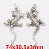 20Pcs Lizard Beads Pendants Charms Jewelry Finding 74x30x3mm