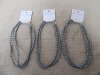 7Pcs Modern Dark Grey Beaded Necklace with Tail Chain