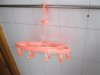 1Pc New Peach Clothes Hanger with 18 Clips Pegs