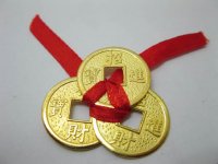 20 Lucky 3 Tied Golden Feng Shui Coin I-Ching Coins 35mm