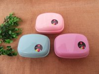 4Pcs Storage Soap Dish Holder Drain Rack Mixed Color