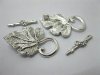 50 Sets European Flower Bali Toggle Clasp Jewelry Finding