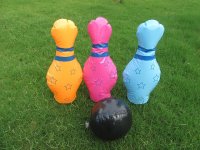 1Pack x 4Pcs Inflatable Toys Bowling Set Blow-up Outdoor Indoor