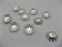 1000 Silver Plated Filigree Flower Bead Caps 15mm ac-bc66