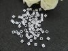 1800 White & Black Numbers Cube Beads 7x7mm