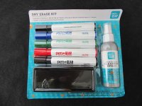 1Set Dry Erase Kit (5 Pens,1 Bottle Cleaning Spray ,1 Erase Boar