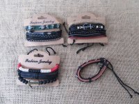 12Sheets Fashion Leather Drawstring Tribe Bracelets Assorted