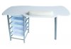 1X New White Manicure Table with 5 Layer Drawers