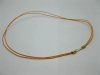 95 Orange 2-String Waxen Strings For Necklace Golden Clasp