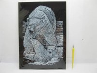 4X New Silver Foil Engraving Art Kits - Bear
