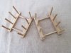 2Pcs 3 Grid Bamboo Dish Plate Drying Drainer Rack Stand Holder