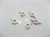 500 Silver Plated Spring Ring Bolt Clasp With Tab 6mm