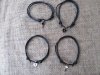 12Packs Fashion Leather Drawstring Lock & Key Pendant Bracelets