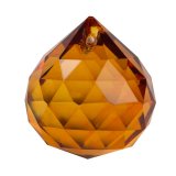 6Pcs Amber Crystal Ball Prism Pendant for Suncatcher 40x42mm