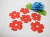 500 Red Ribbon Padded Flower Embellishments Trims