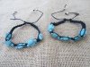 50Pcs Knitted Drawstring Bracelets with Blue Tortoise Gemstone