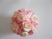 1X Wedding Light Pink Rose Bridal Bouquets Posie 20cm Dia.