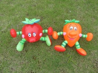 12X Inflatable Carrot Tomato Vegetable Doll Blow-up Toy