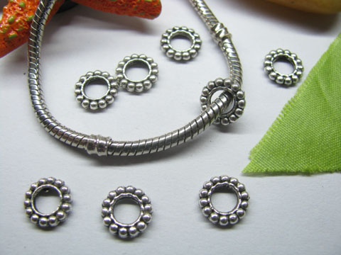 40pcs Tibetan Silver Circle Beads Fit European Bead yw-pa-mb162 - Click Image to Close