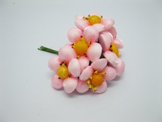 (image for) 12BundleX6Pcs Craft Wedding Decor Plum Flower - Light Pink