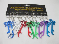 (image for) 48 Aluminium Coconut Tree Bottle Opener Key Ring Mixed Colour