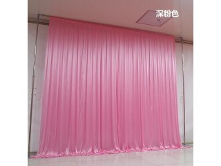 1X Pink Silk Cloth Wedding Party Backdrop Curtain Drapes