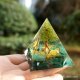 1Pc Green Crystal Pyramid Life Tree Chakra Energy Orgone Stone