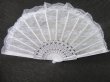 (image for) 10 Silver Foil Bridal Lace Hand Fan Wedding Favor
