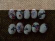 (image for) 10Pcs Oval Lampwork Porcelain Beads Flower Pattern 18x14mm