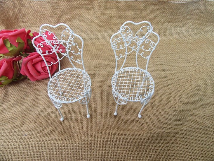 12Pcs White Miniature Chair CenterPiece Wedding Supplies - Click Image to Close