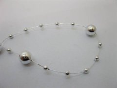 (image for) 1Roll X 60Meter Silver Beaded Garland for Wedding Craft Dia.8mm