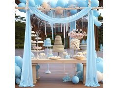 (image for) 1Pc Light Blue Wedding Arch Chiffon Backdrop Curtain Drapes