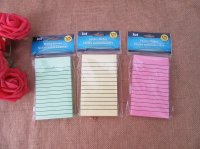4Pcs Sticky Lined Note Memos Pads Stationery Mixed Color