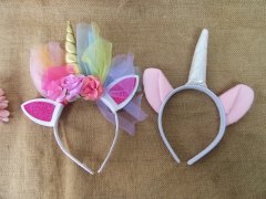 1Pc Unicorn Headband Hair Hoop Costume Birthday Party Favor 1Pc Unicorn Headband Hair Hoop Costume Birthday Party Favor