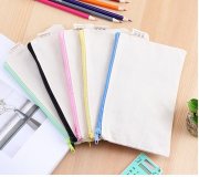 10 New Creative DIY Plain Canvas Pen & Pencil Bag Mixed 20x13cm