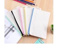 (image for) 10 New Creative DIY Plain Canvas Pen & Pencil Bag Mixed 20x13cm