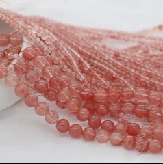 (image for) 5Strands x 58Pcs Cherry Quartz Round Gemstone Beads 6mm