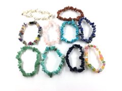 (image for) 10Pcs Gemstone Chips Beaded Bracelet 10 Designs
