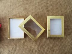 (image for) 12 New Golden Windowed Gift Case for Necklace Earring & Ring 9x7