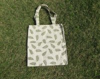 6Pcs Green Leaf Hemp Handbag Shopping Tote Bag Reussable Shoulde