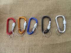 (image for) 20Pcs Camping Aluminum Snap Hook Carabiner Key Rings/Keychains M