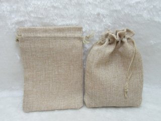 50 Hemp Drawstring Jewelry Gift Pouches 13.5x9.5cm