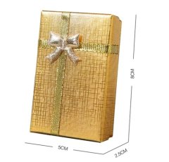 (image for) 16 Jewellery Gift Box for Necklaces & Rings 8x5cm Golden Color