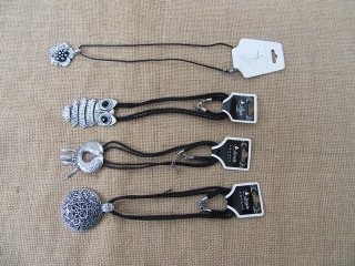 12Pcs Butterfly Gecko Owl Flower Etc Pendant Necklace 50cm long