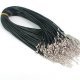 100 Black Waxen Strings With Connector For Necklace 1.5mm Dia 100 Black Waxen Strings With Connector For Necklace 1.5mm Dia