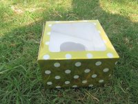 4Pack x 3Pc Golden Paper Single Hole Cupcake Cake Box w/Window
