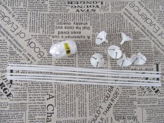 (image for) 12Bags x 6Sets White Plastic Balloon Sticks & Roll Ribbon