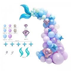 1Set 87Pcs Mermaid Balloon Garland Arch Kit Baby Shower Decor