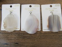(image for) 3Pcs Irregular Natural Gemstone Charm Pendants
